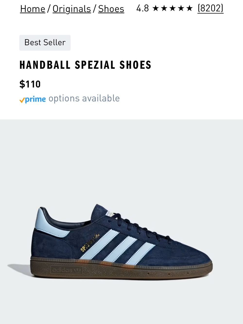 adidas Handball Spezial Shoes — Navy with Light Blue Womens 9.5 - Picture 2 of 13